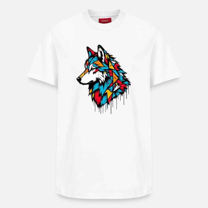 Loup - T-shirt unisexe décontracté en coton Supima – de SPREAD - blanc