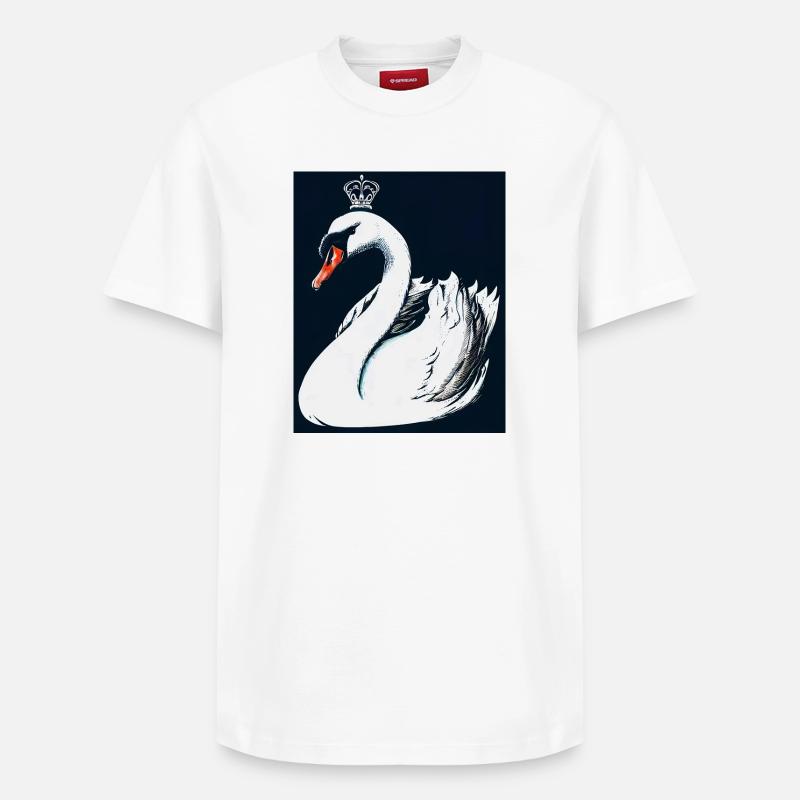 Schwan - Relaxed Unisex Supima Cotton T-Shirt – von SPREAD - Weiß