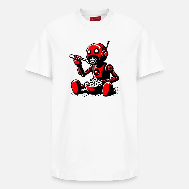 Robot extraterrestre martien extraterrestre - T-shirt unisexe décontracté en coton Supima – de SPREAD - blanc
