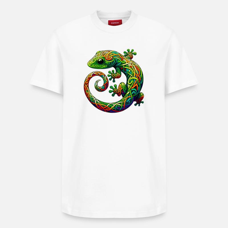 Gecko - T-shirt unisexe décontracté en coton Supima – de SPREAD - blanc