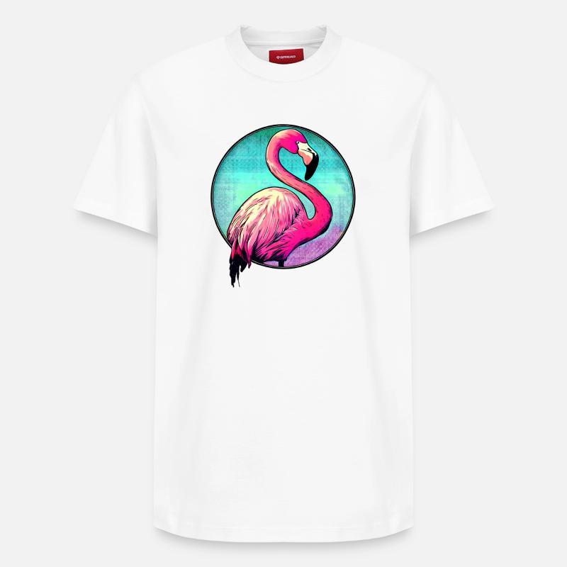 Flamant - T-shirt unisexe décontracté en coton Supima – de SPREAD - blanc