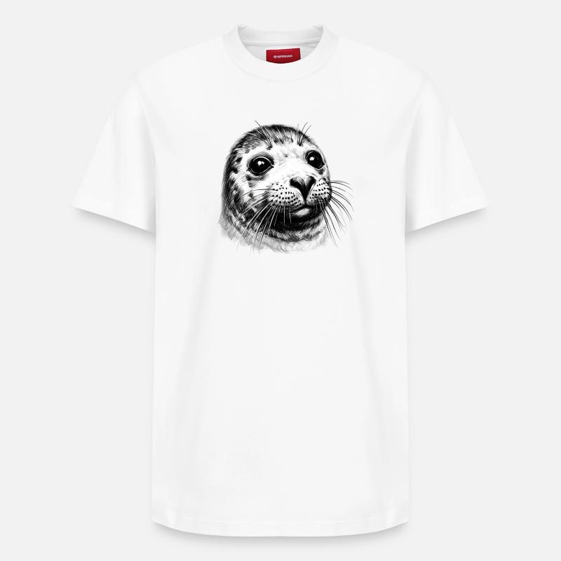 Phoque - T-shirt unisexe décontracté en coton Supima – de SPREAD - blanc