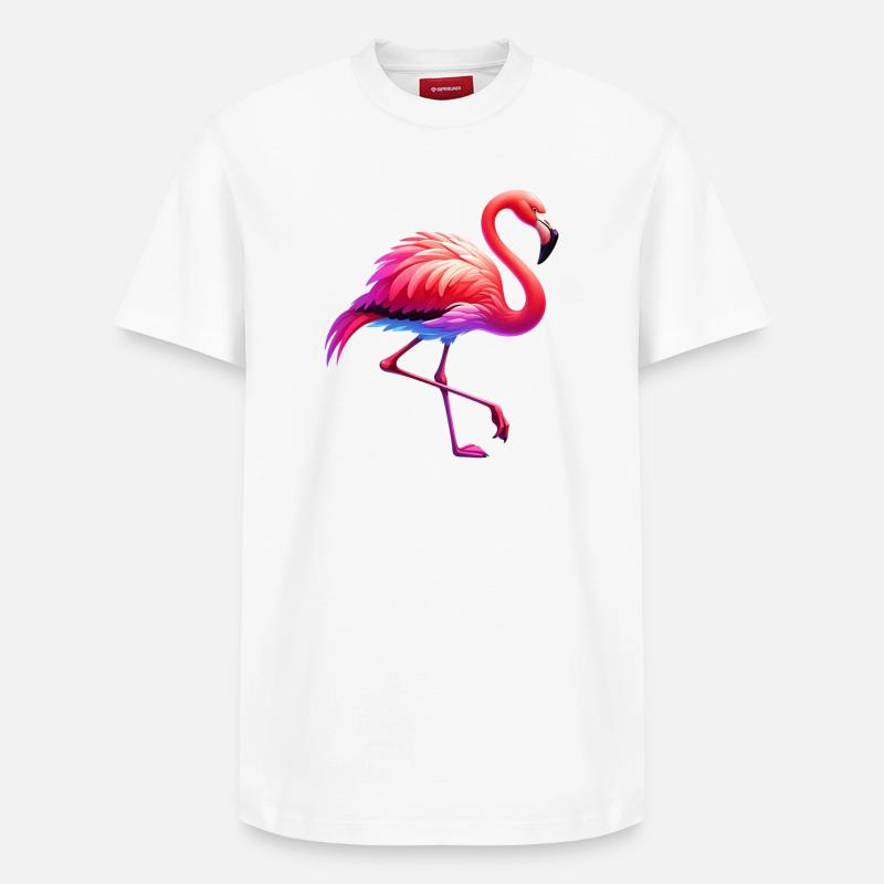 Flamant - T-shirt unisexe décontracté en coton Supima – de SPREAD - blanc