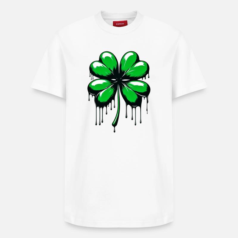 Trèfle à quatre feuilles - T-shirt unisexe décontracté en coton Supima – de SPREAD - blanc