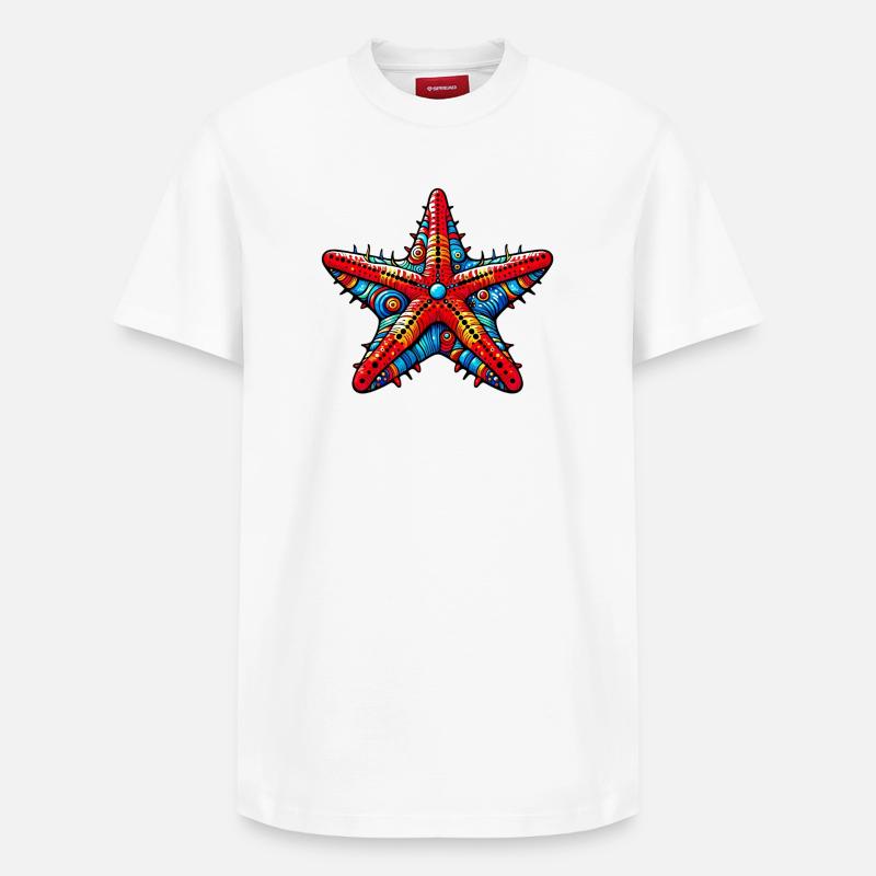 Seestern - Relaxed Unisex Supima Cotton T-Shirt – von SPREAD - Weiß
