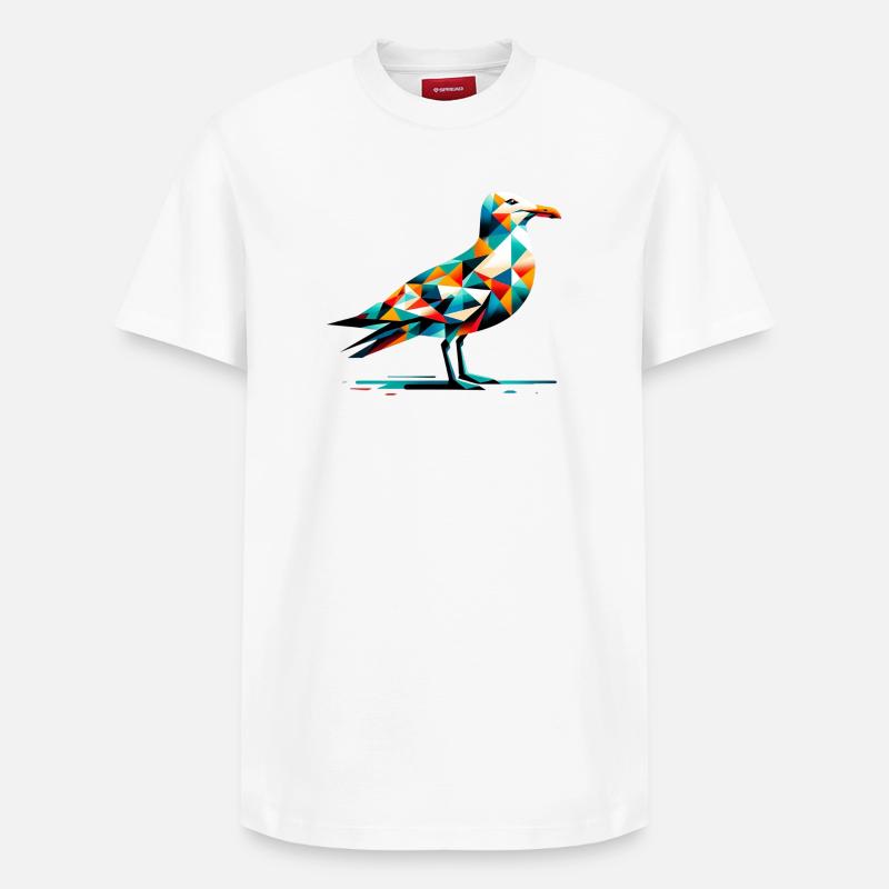 Möwe - Relaxed Unisex Supima Cotton T-Shirt – von SPREAD - Weiß