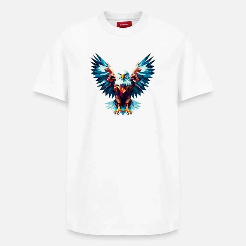 Aigle polygonal - T-shirt unisexe décontracté en coton Supima – de SPREAD - blanc