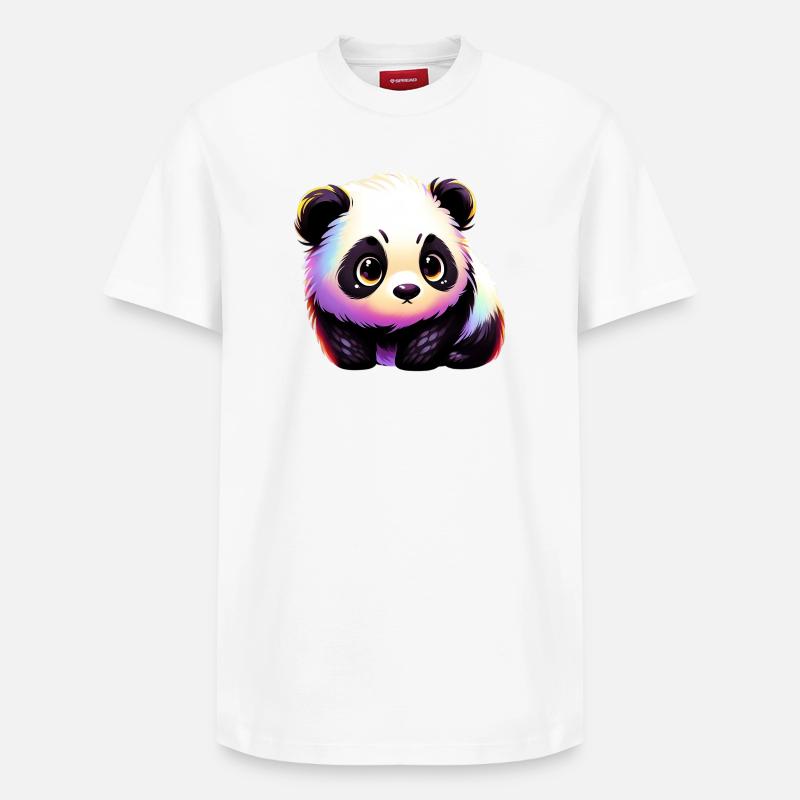 Panda - T-shirt unisexe décontracté en coton Supima – de SPREAD - blanc