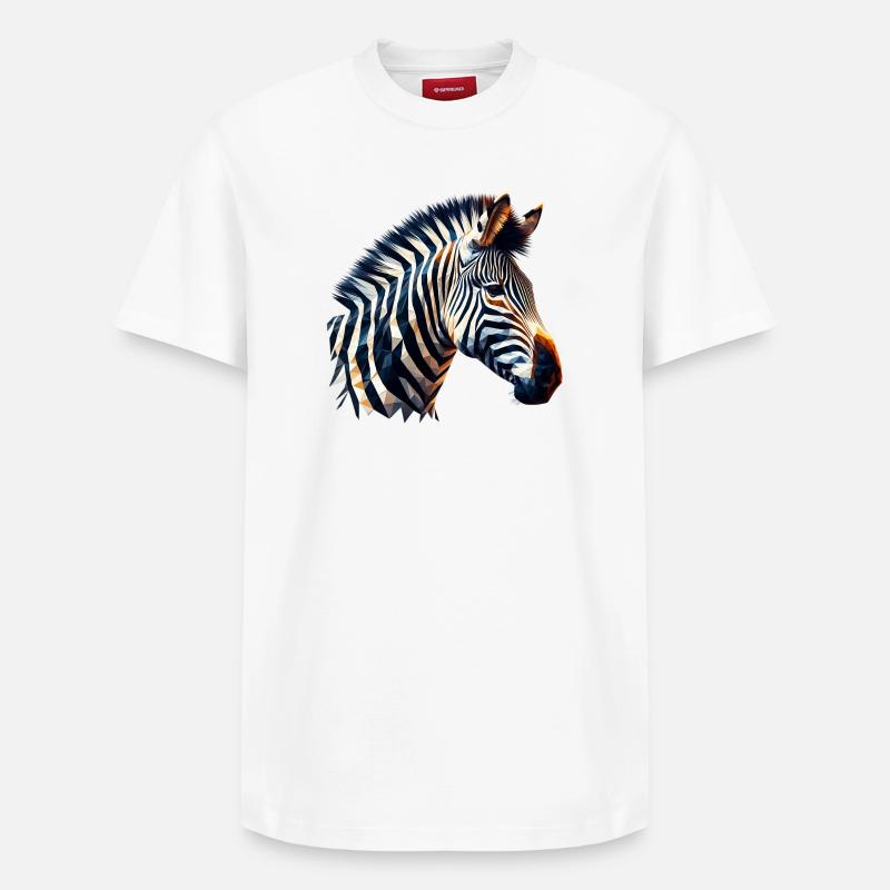 Zèbre polygonal - T-shirt unisexe décontracté en coton Supima – de SPREAD - blanc