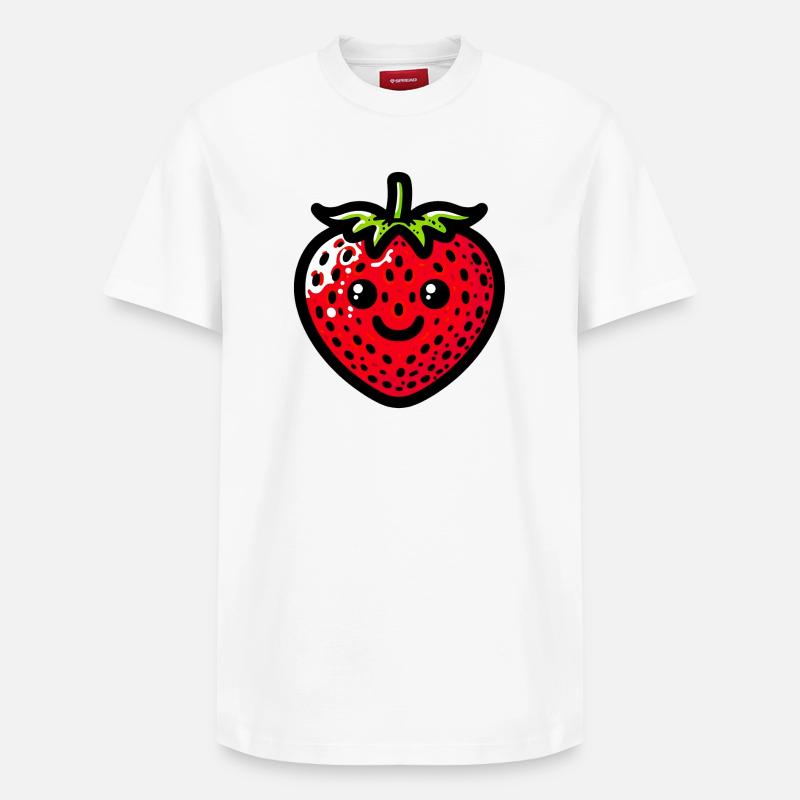 Fraise Fraises - T-shirt unisexe décontracté en coton Supima – de SPREAD - blanc