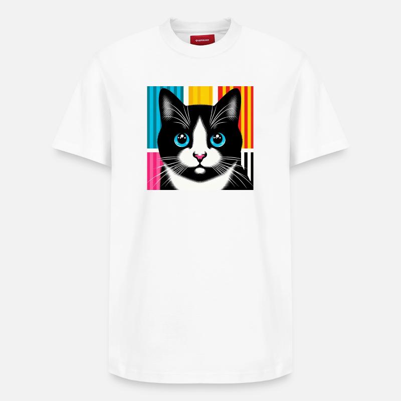 Katze - Relaxed Unisex Supima Cotton T-Shirt – von SPREAD - Weiß