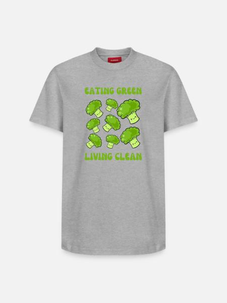 Vegetarian, eating green, living clean - Relaxed Unisex Supima Cotton T-Shirt – by SPREAD - white