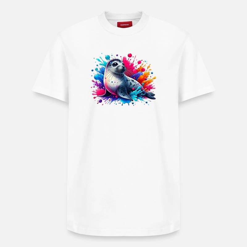 Phoque - T-shirt unisexe décontracté en coton Supima – de SPREAD - blanc