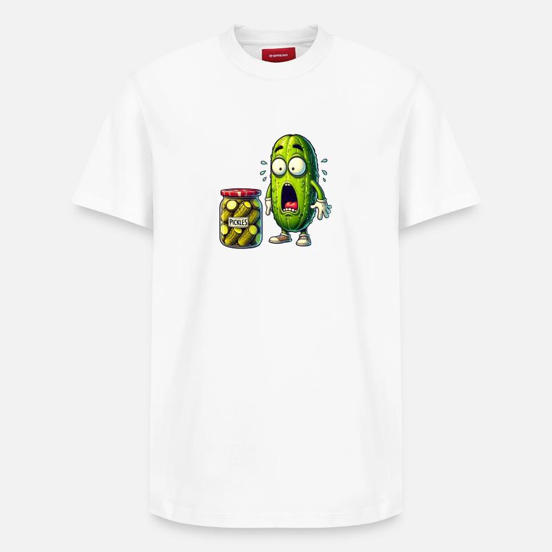 Motif de concombre amusant - T-shirt unisexe décontracté en coton Supima – de SPREAD - blanc