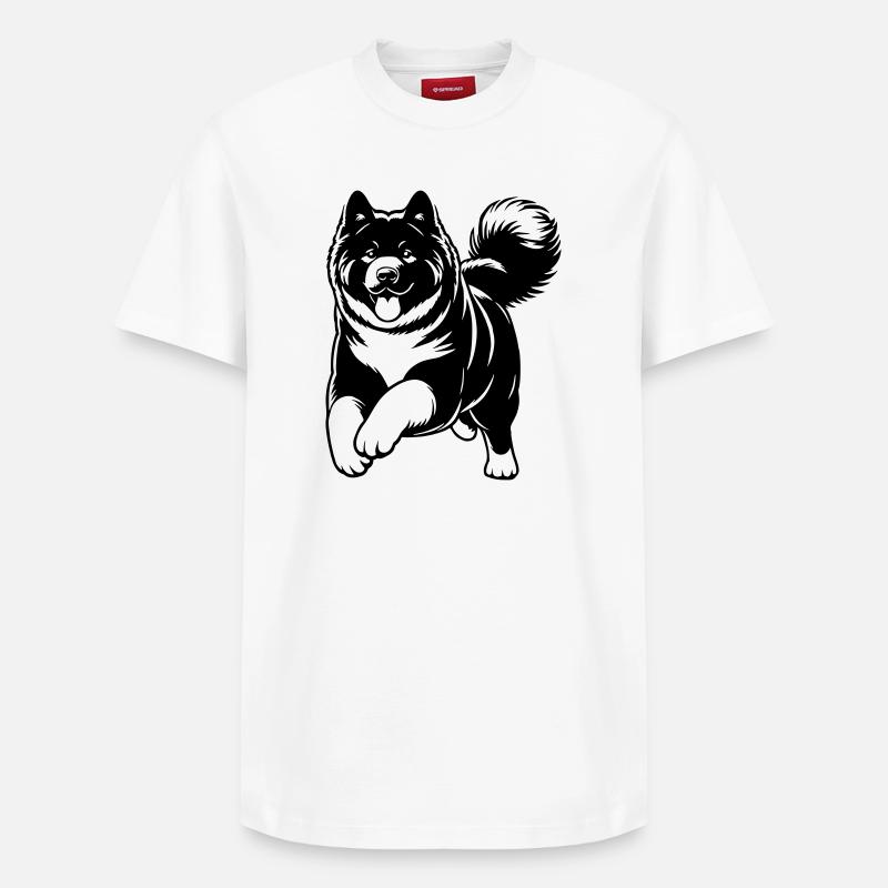 Akita américain - T-shirt unisexe décontracté en coton Supima – de SPREAD - blanc