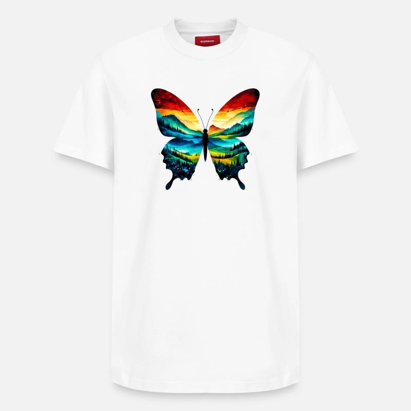 Papillon - T-shirt unisexe décontracté en coton Supima – de SPREAD - blanc