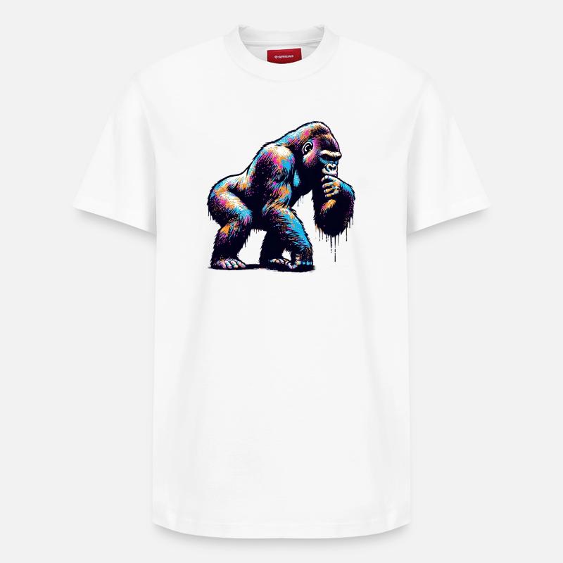 Gorille - T-shirt unisexe décontracté en coton Supima – de SPREAD - blanc