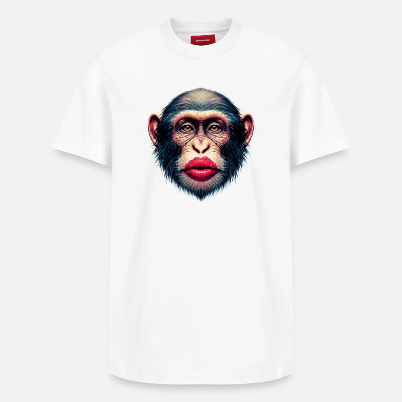 Baiser de singe - T-shirt unisexe décontracté en coton Supima – de SPREAD - blanc