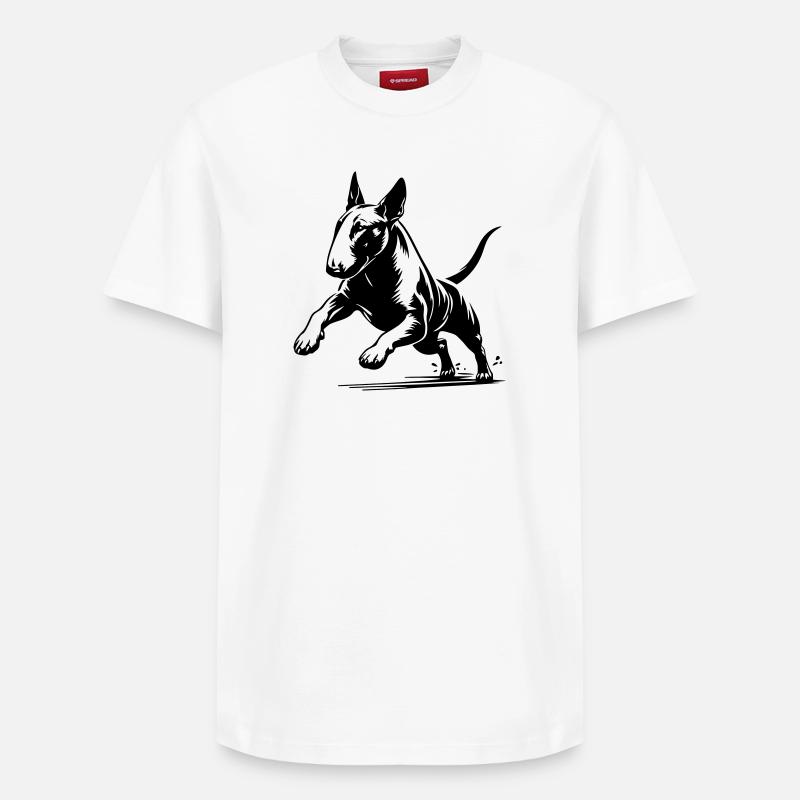 Bull terrier - T-shirt unisexe décontracté en coton Supima – de SPREAD - blanc