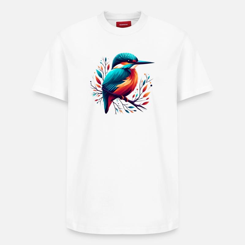 Martin-pêcheur - T-shirt unisexe décontracté en coton Supima – de SPREAD - blanc