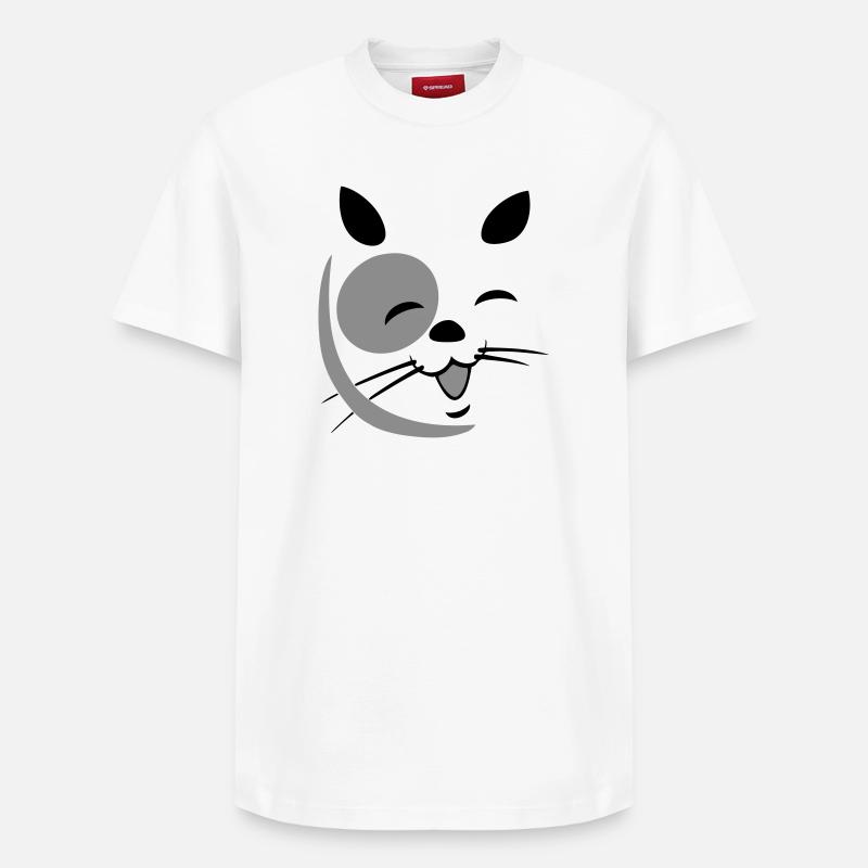 Visage de chat - T-shirt unisexe décontracté en coton Supima – de SPREAD - blanc