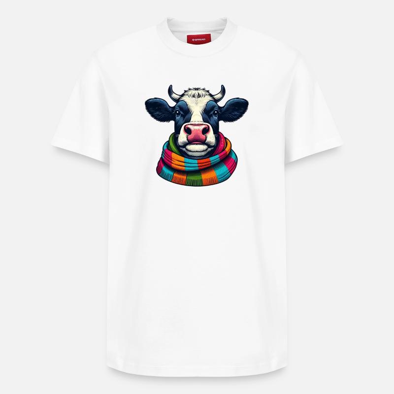 Vache - T-shirt unisexe décontracté en coton Supima – de SPREAD - blanc