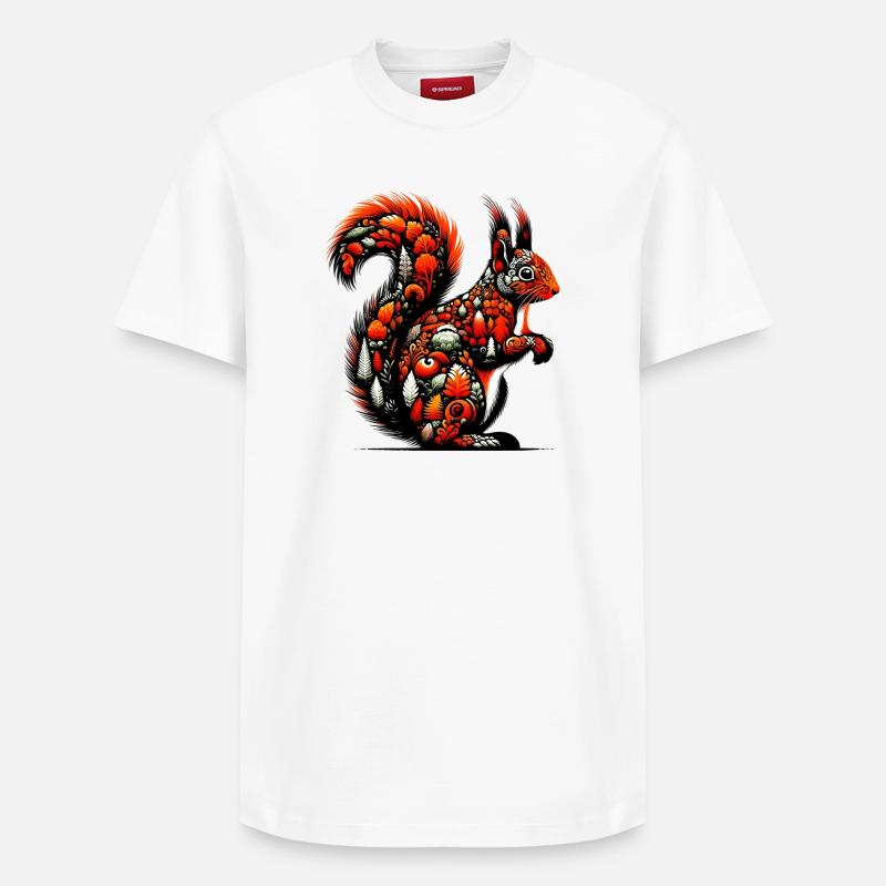 Écureuil - T-shirt unisexe décontracté en coton Supima – de SPREAD - blanc