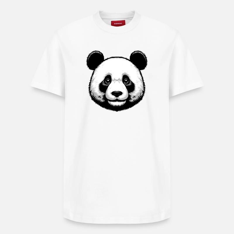Panda - T-shirt unisexe décontracté en coton Supima – de SPREAD - blanc