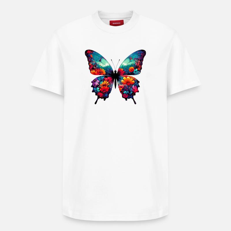 Papillon - T-shirt unisexe décontracté en coton Supima – de SPREAD - blanc