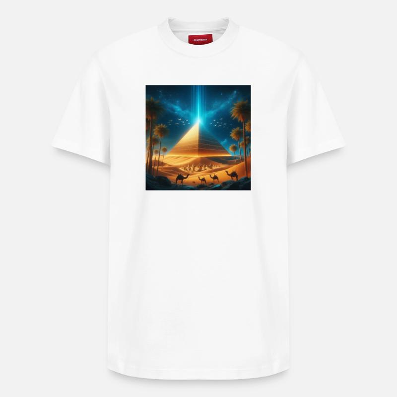 Pyramide 8 - T-shirt unisexe décontracté en coton Supima – de SPREAD - blanc