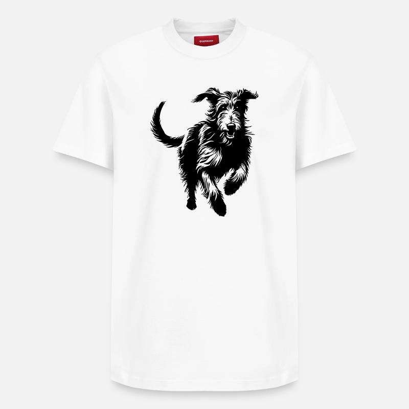 Irish Wolfhound - T-shirt unisexe décontracté en coton Supima – de SPREAD - blanc