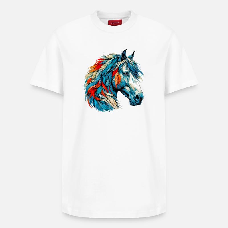 Cheval - T-shirt unisexe décontracté en coton Supima – de SPREAD - blanc