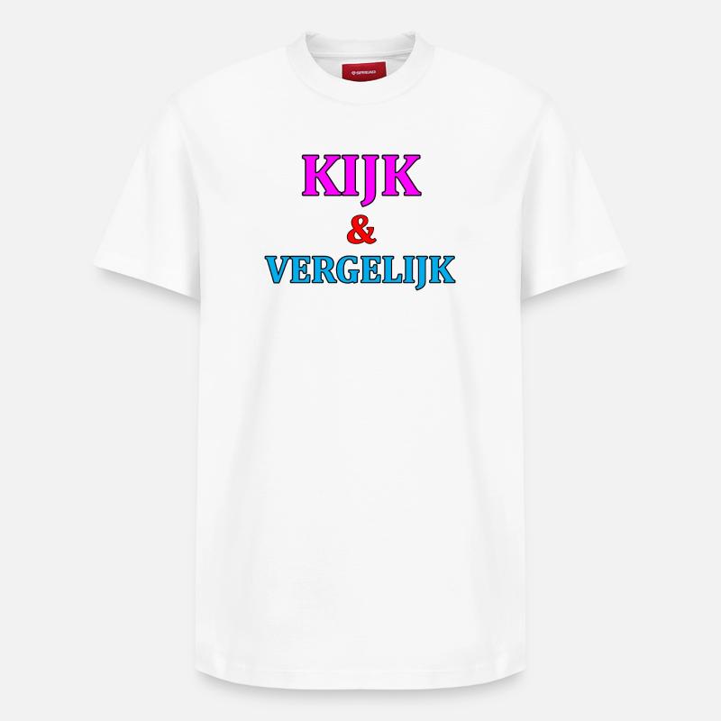 Look & Compare Motivation Imprimer - T-shirt unisexe décontracté en coton Supima – de SPREAD - blanc