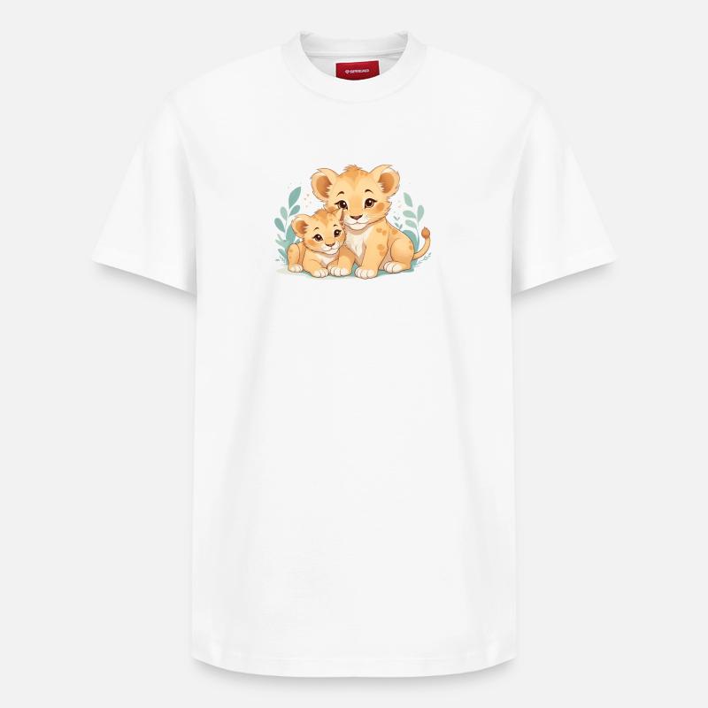 Câlins de lionceaux - T-shirt unisexe décontracté en coton Supima – de SPREAD - blanc