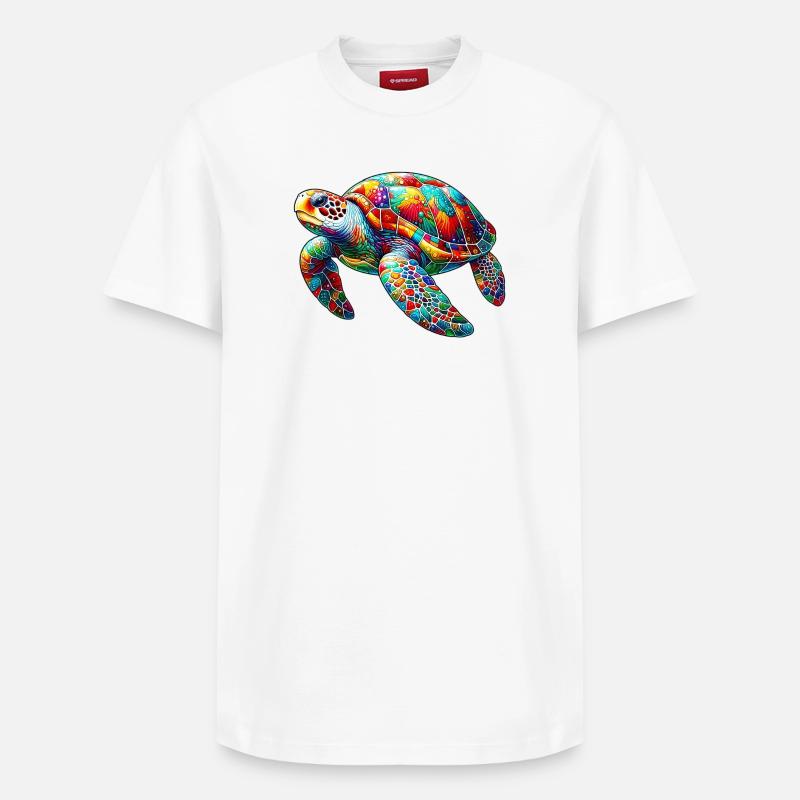 Tortue - T-shirt unisexe décontracté en coton Supima – de SPREAD - blanc