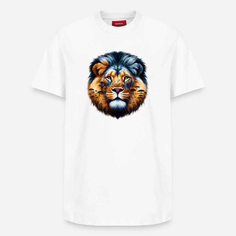 Lion - T-shirt unisexe décontracté en coton Supima – de SPREAD - blanc