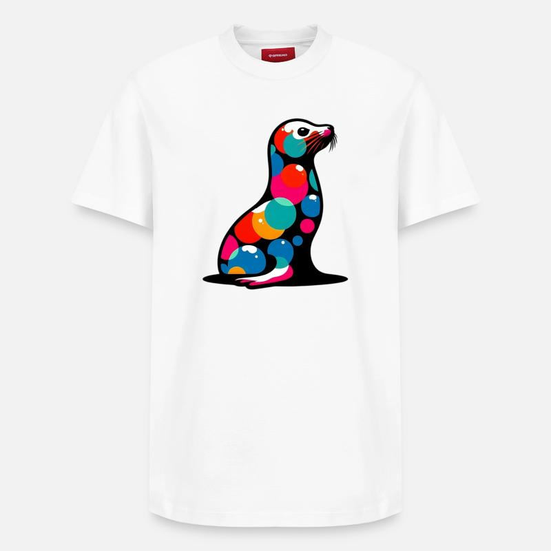 Phoque - T-shirt unisexe décontracté en coton Supima – de SPREAD - blanc