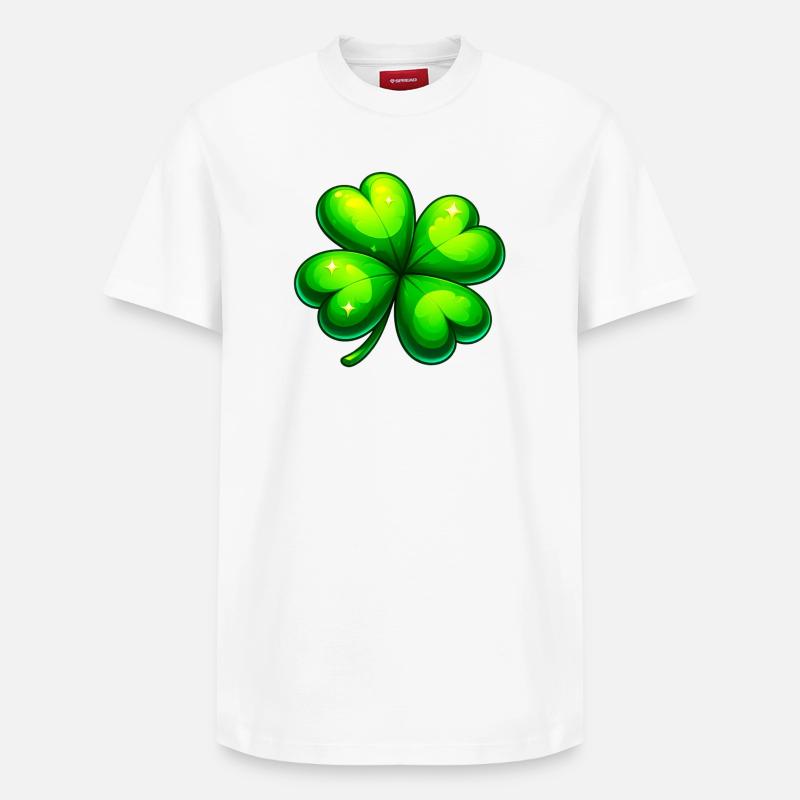 Vierblättriges Kleeblatt - Relaxed Unisex Supima Cotton T-Shirt – von SPREAD - Weiß