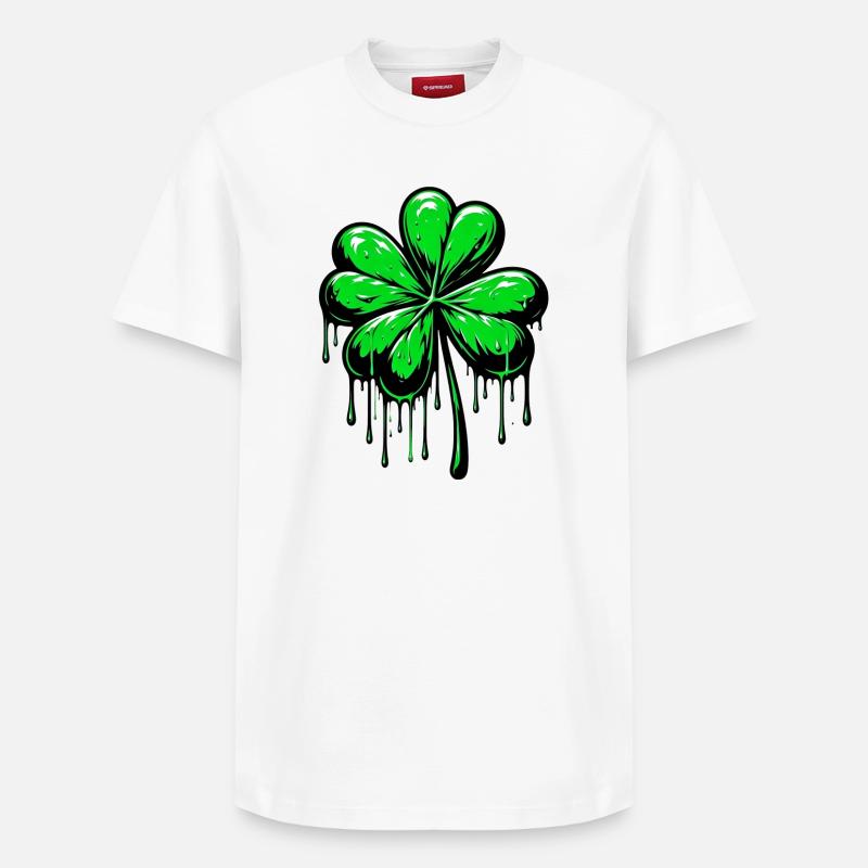 Trèfle à quatre feuilles - T-shirt unisexe décontracté en coton Supima – de SPREAD - blanc