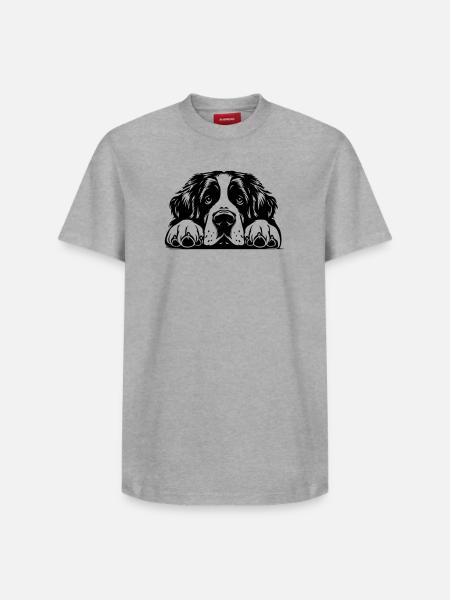 St. Bernard head with paws - Relaxed Unisex Supima Cotton T-Shirt – by SPREAD - white