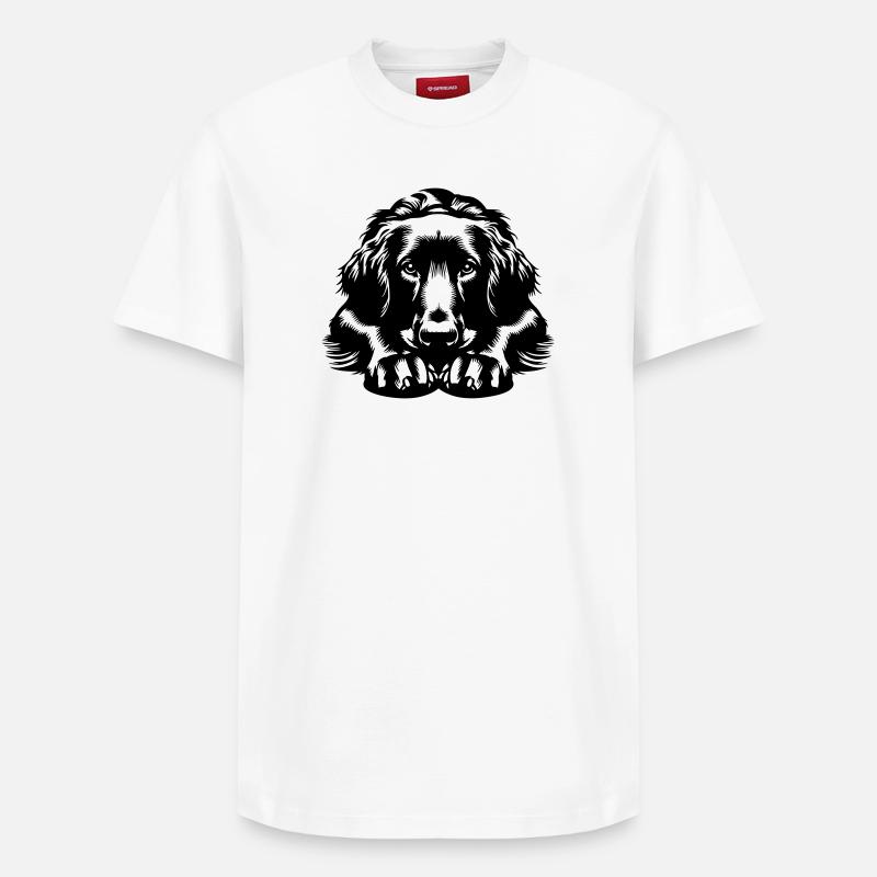 Flat-coated Retriever - Relaxed Unisex Supima Cotton T-Shirt – von SPREAD - Weiß
