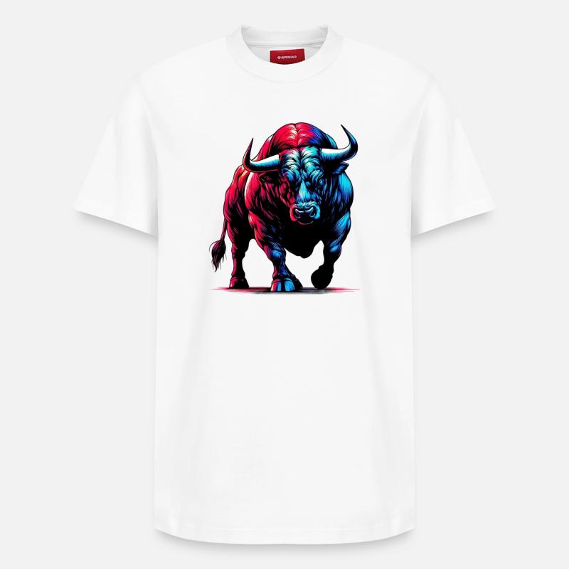 Taureau - T-shirt unisexe décontracté en coton Supima – de SPREAD - blanc