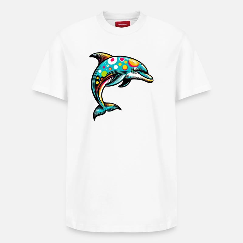 Delfin - Relaxed Unisex Supima Cotton T-Shirt – von SPREAD - Weiß