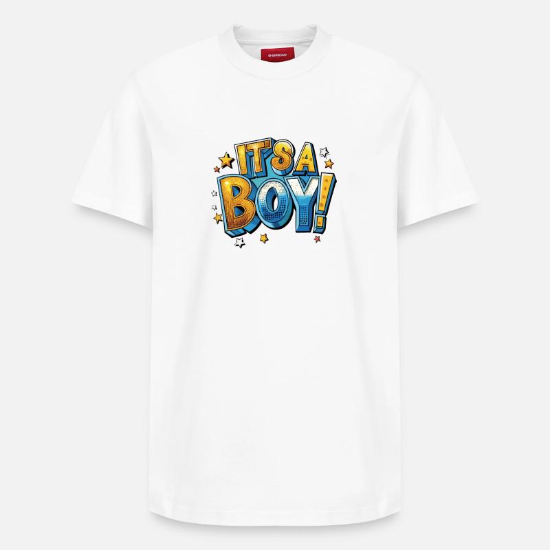 Es ist ein Junge Comic - Relaxed Unisex Supima Cotton T-Shirt – von SPREAD - Weiß