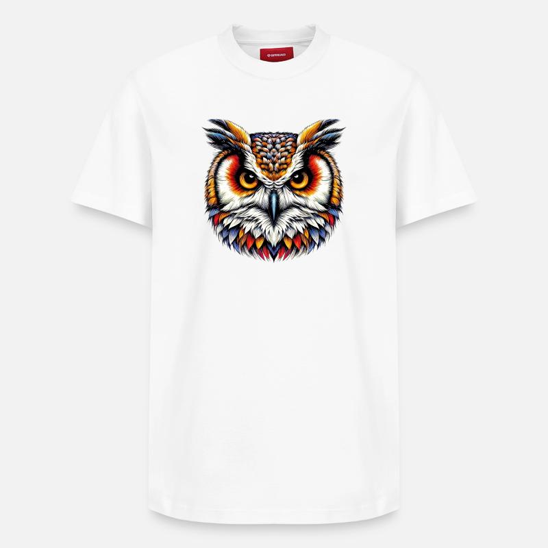Eule - Relaxed Unisex Supima Cotton T-Shirt – von SPREAD - Weiß