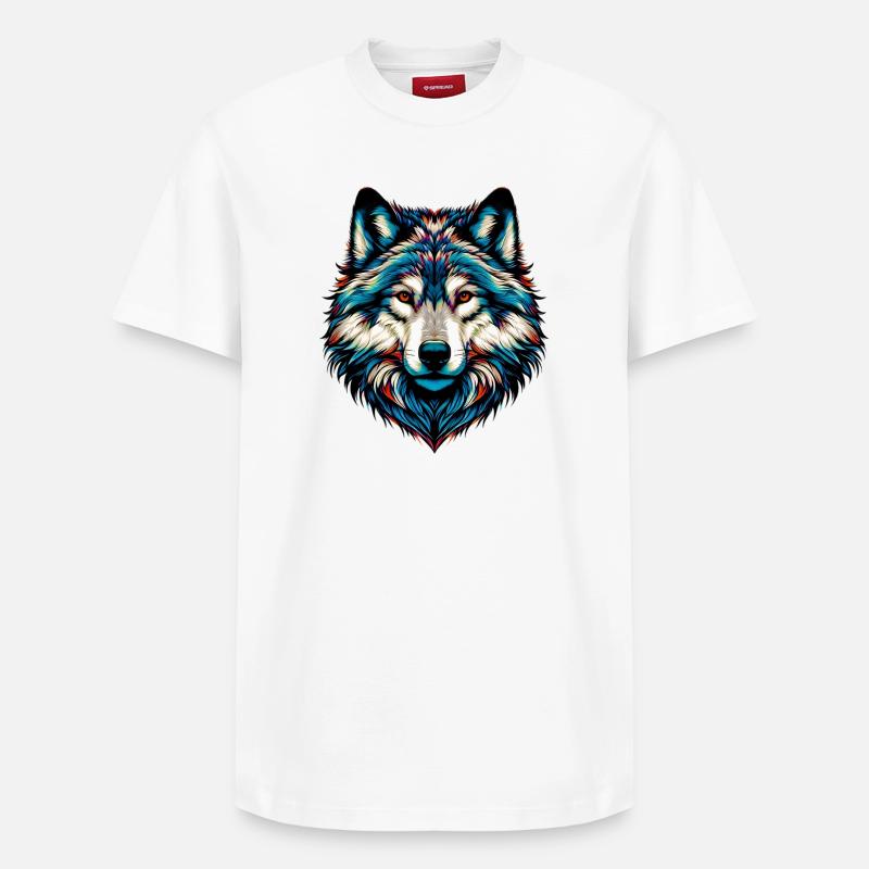 Loup - T-shirt unisexe décontracté en coton Supima – de SPREAD - blanc