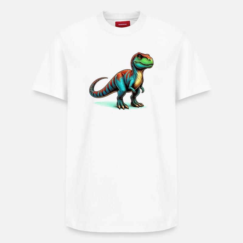 Dinosaure - T-shirt unisexe décontracté en coton Supima – de SPREAD - blanc
