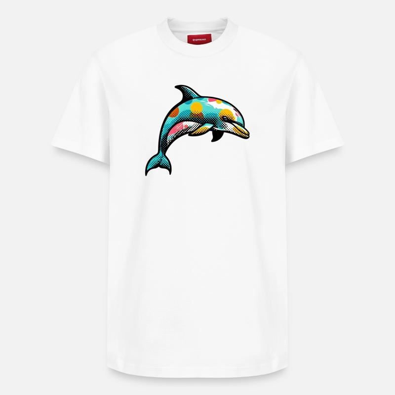 Dauphin - T-shirt unisexe décontracté en coton Supima – de SPREAD - blanc