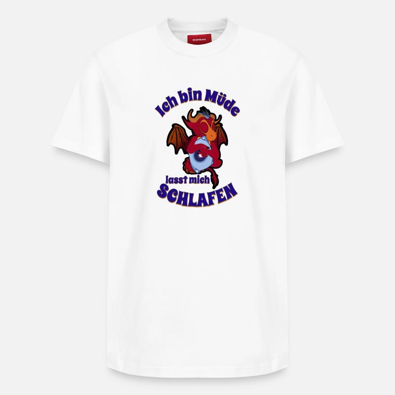 Schlafender Drache - Relaxed Unisex Supima Cotton T-Shirt – von SPREAD - Weiß