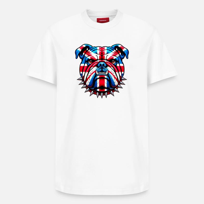 Bouledogue anglais Chien - T-shirt unisexe décontracté en coton Supima – de SPREAD - blanc